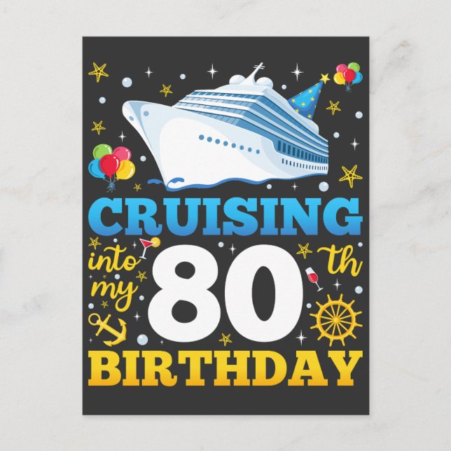 Postal Crucero Para Mi Cumpleaños 80 (Anverso)
