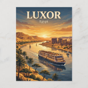Postal Crucero por el río Nilo en Luxor Egipto