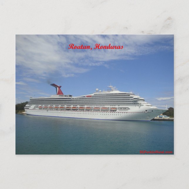 Postal Cruceros anclados en Roatan, Honduras (Anverso)