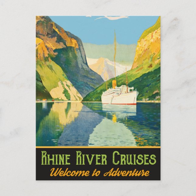 Postal Cruceros por el río Rin, (Anverso)