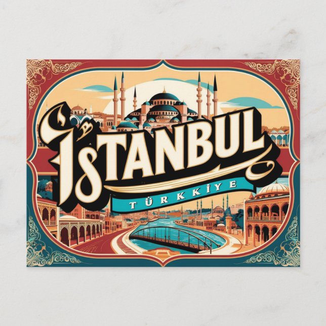 Postal Cruces interminables de Estambul vintage y retro,  (Anverso)
