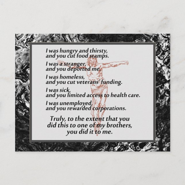 Postal Crucifijo de Justicia Social (Anverso)