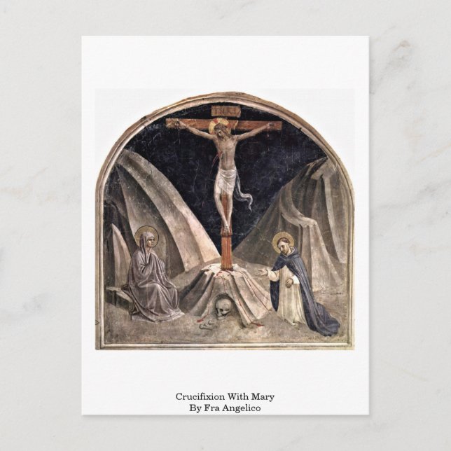 Postal Crucifixión Con María De Fra Angelico (Anverso)
