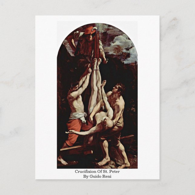 Postal Crucifixión De San Pedro Por Guido Reni (Anverso)