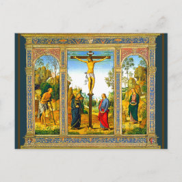 Postal Crucifixión renacentista de Cristo