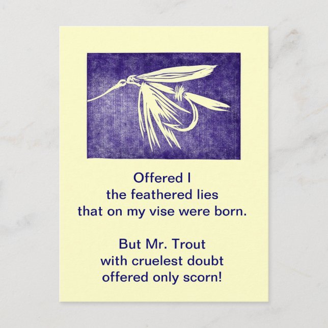 Postal "Cruel Trout" "Morple Wet Fly" (Anverso)