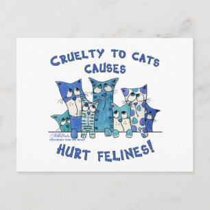 Postal Crueldad de los felinos con heridas