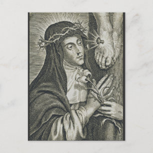 Postal Cruikifixión de Santa Catalina de Siena Arte Noir