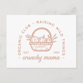 Postal Crunchy mama orgánica club de mamá ama de casa