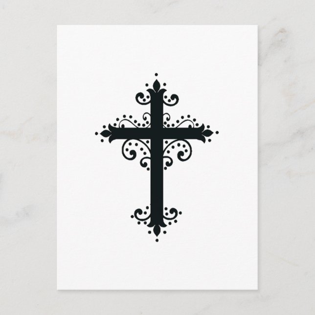 Postal Cruz Artística Tallada Ornamental de Alta Calidad (Anverso)