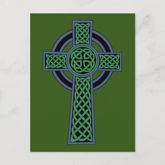 Postal Cruz Celta de Knot irlandesa (Anverso)