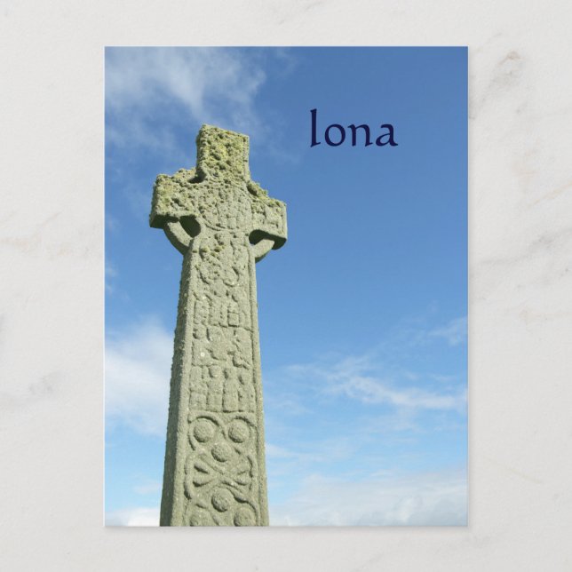 Postal Cruz celta de la abadía de Iona Escocia (Anverso)