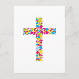 Postal Cruz cristiana colorida