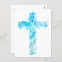 Cruz cristiana de color azul