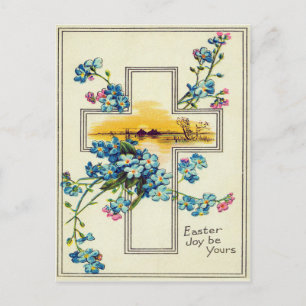 Postal Cruz Cristiana Flores Nomeolvides