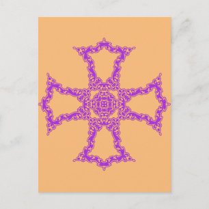 Postal Cruz Cristiana Rosa Arte Estético Moderno