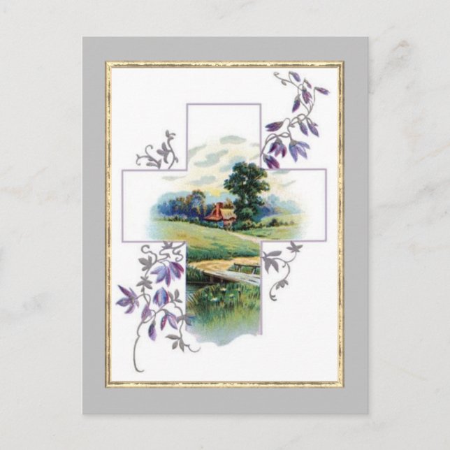 Postal Cruz cristiana rural (Anverso)