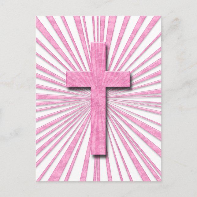 POSTAL CRUZ DE DECORACIÓN ROSA (Anverso)