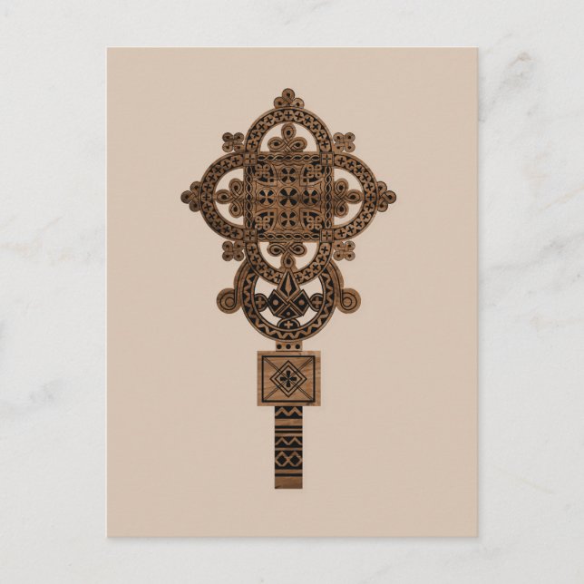 Postal Cruz de mano de madera (Anverso)