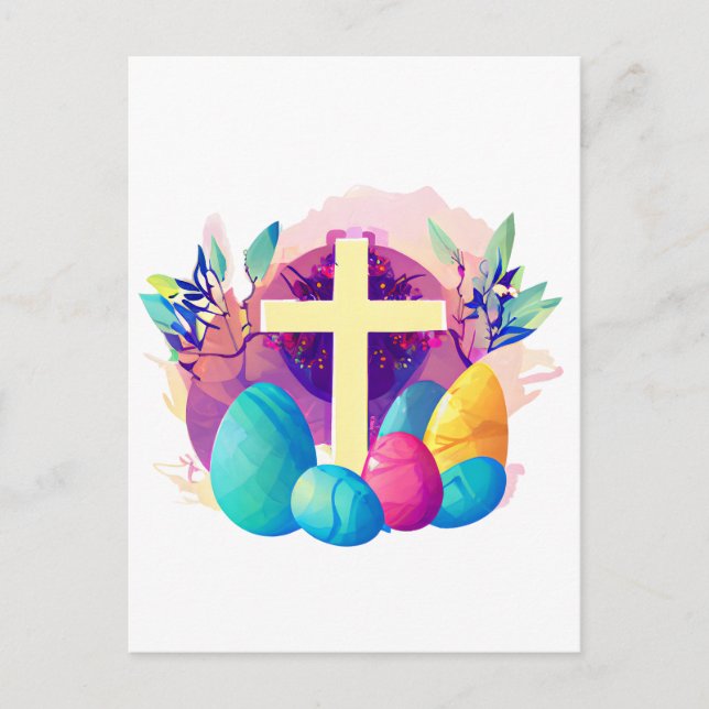 Postal Cruz de Pascua Cristiana (Anverso)