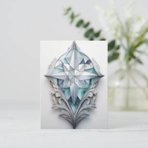 Postal Cruz decorativa geométrica azul