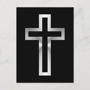 Postal Cruz en negro azul oro o plata