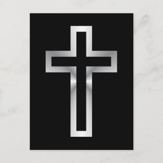Postal Cruz en negro azul oro o plata
