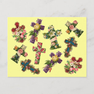 Postal Cruz Floral Vintage
