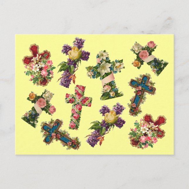 Postal Cruz Floral Vintage (Anverso)