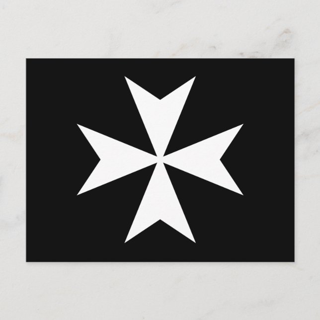Postal Cruz maltesa blanca (Anverso)