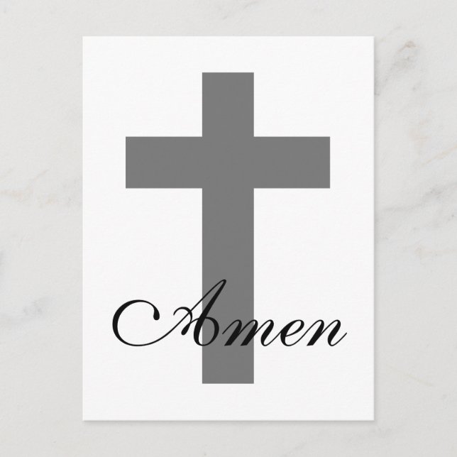 Postal CRUZ moderna + AMEN | (Anverso)