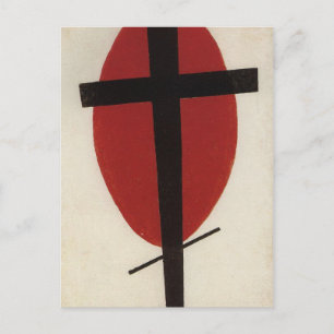 Postal Cruz negra en un oval rojo de Kazimir Malevich