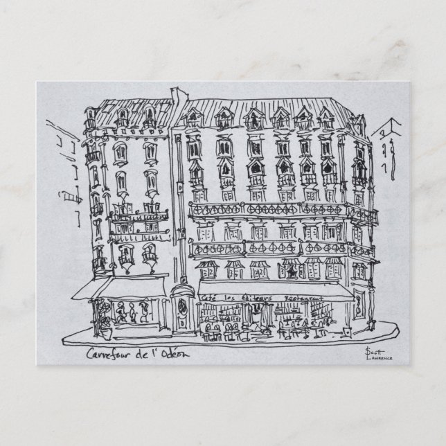 Postal Cruzamiento de Odéon, Saint-Germain-des-Prés (Anverso)