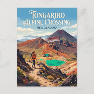 Postal Cruzando Alpes de Tongariro Nueva Zelanda