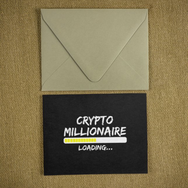 Postal Crypto Millionaire Cargando Bitcoin (Crypto Millionaire Loading Bitcoin Postcard)