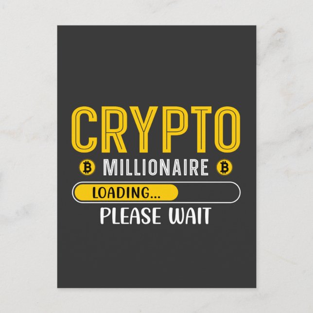 Postal Crypto Millionaire Cargando Crypto Currency Postca (Anverso)