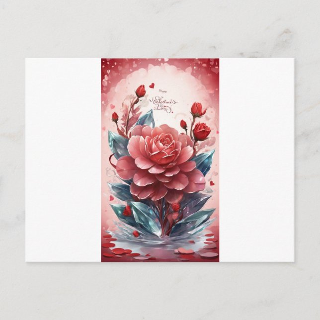 Postal Crystal Blooms of Love: Saludo El día de San Valen (Anverso)