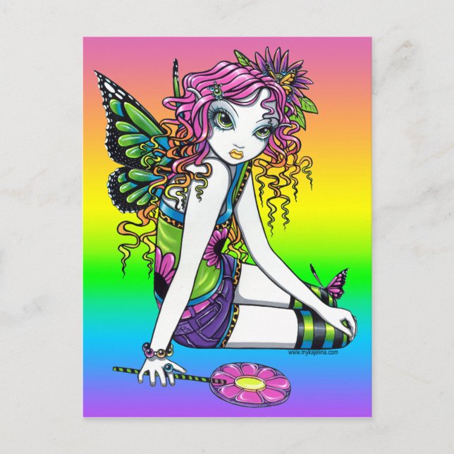 Postal "Crystal" Candy Rainbow Fairy Postcard (Anverso)