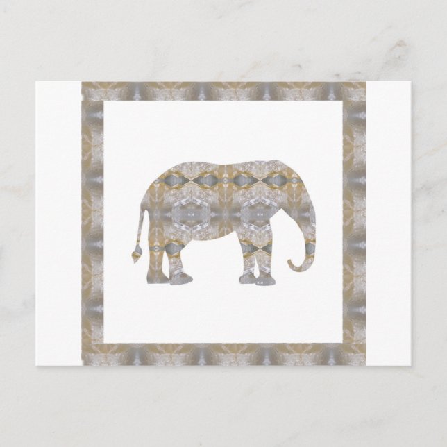 Postal CRYSTAL Elephant DIY Template NVN447 GRANDES niños (Anverso)