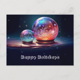 Postal Crystal Snowballs Christmas Holiday Postcard