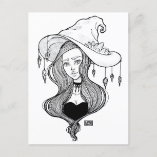 Postal Crystal Witch InkOctober Art Print on
