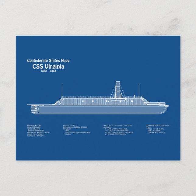 Postal CSS Virginia - Planos de planos de construcción AB (Anverso)