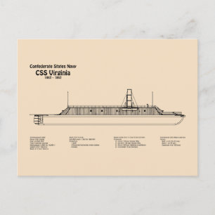Postal CSS Virginia - Ship Blueprint Planes SD