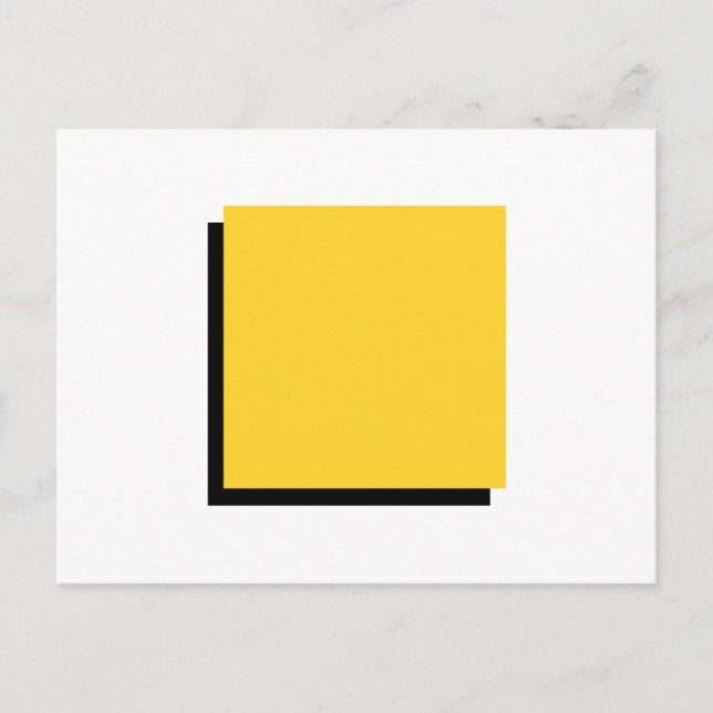 Postal Cuadrado amarillo de arte geométrico clásico Bauha (Anverso)