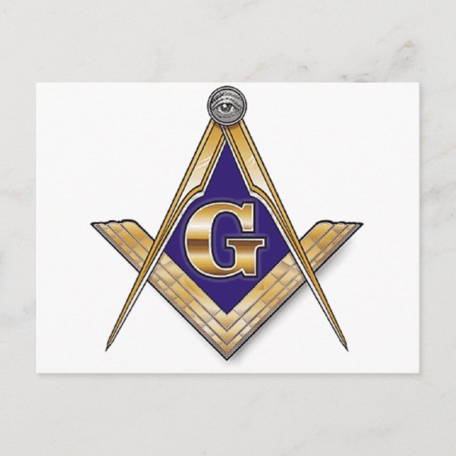 Postal Cuadrado azul discreto y brújulas (Anverso)