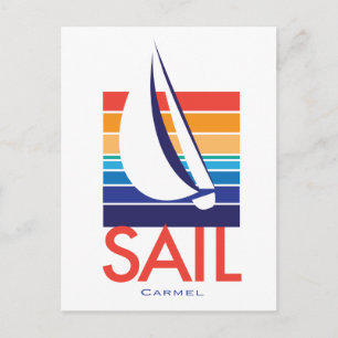 Postal Cuadrado de color del barco_Carmel