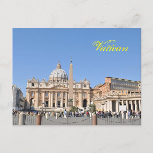 Postal Cuadrado de San Pedro en Vatican, Roma, Italia (Anverso)
