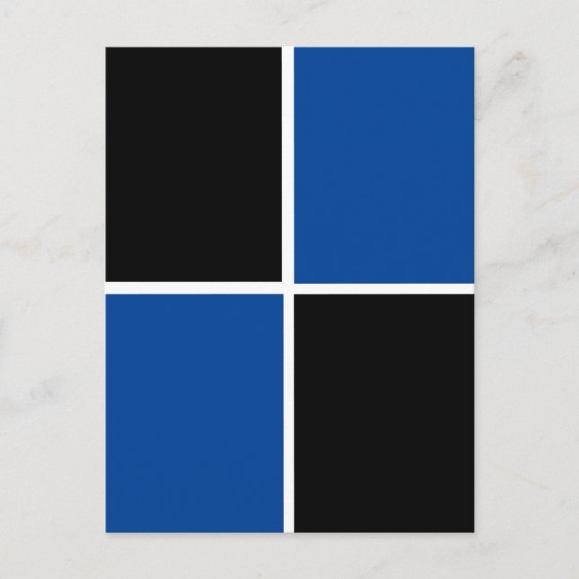 Postal Cuadrado negro y azul de Guay (Anverso)
