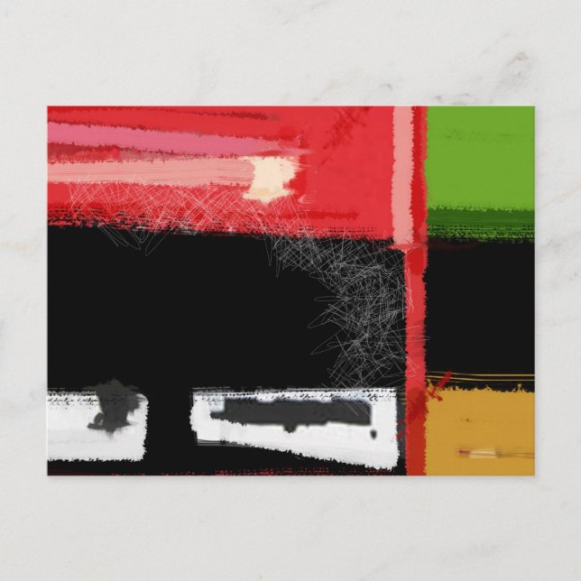 Postal Cuadrado rojo y verde (Anverso)