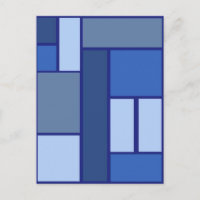 Cuadrados azules en un patrón geométrico